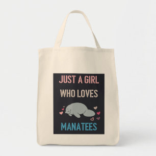 JUST A GIRL WHO LOVES MANATEES T-Shirt Long Apron Tote Bag