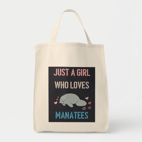 JUST A GIRL WHO LOVES MANATEES T_Shirt Long Apron Tote Bag