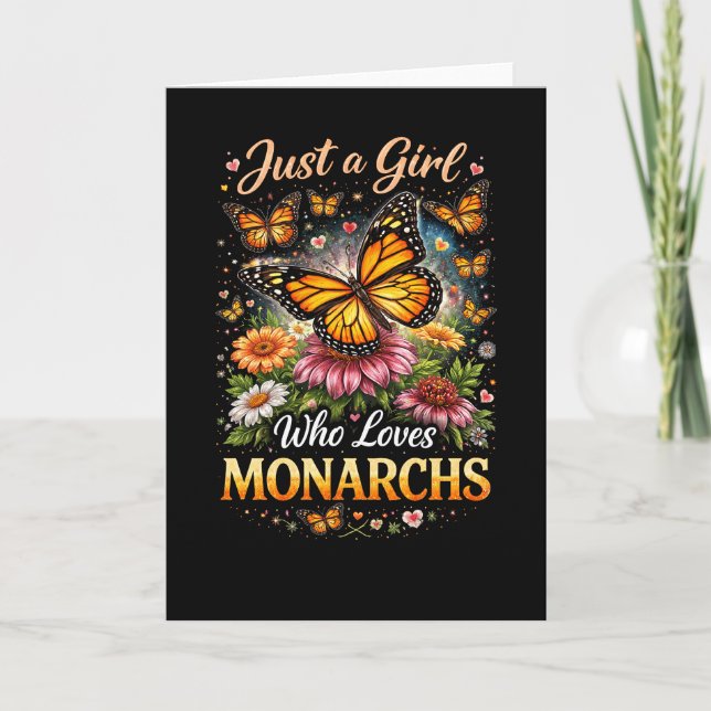 Just a Girl Who Loves Monarchs Holiday Card (Front)
