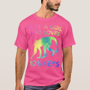 Just A Girl Who Loves Monkeys Funny Monkey Zookeep T-Shirt