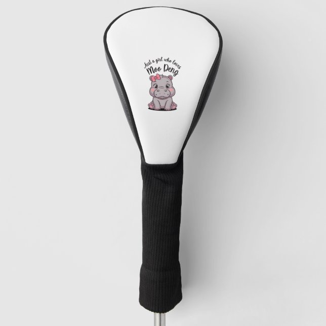 Just A Girl Who Loves Moo Deng Baby Hippos Long Sl Golf Head Cover (Front)