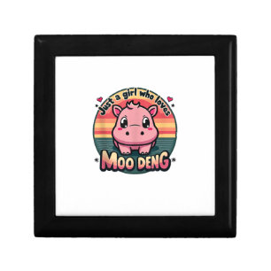 Just a girl who loves moo deng Cute Baby Hippo Moo Gift Box