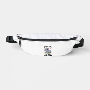 Just a Girl Who Loves Moo Deng Cute Baby Hippo Tan Fanny Pack