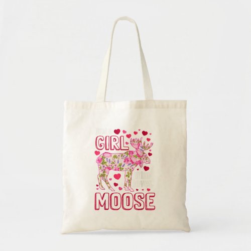 Just A Girl Who Loves Moose Hiking Camp Tote Bag