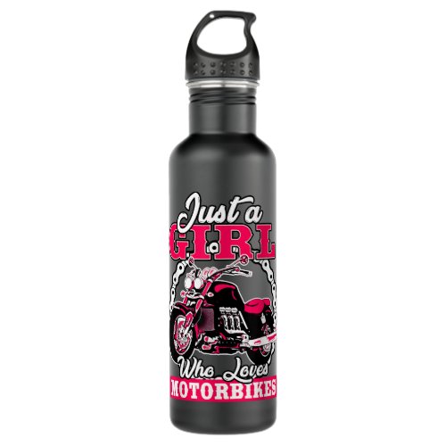 Just A Girl Who Loves Motorbikes Quote for Women M Stainless Steel Water Bottle