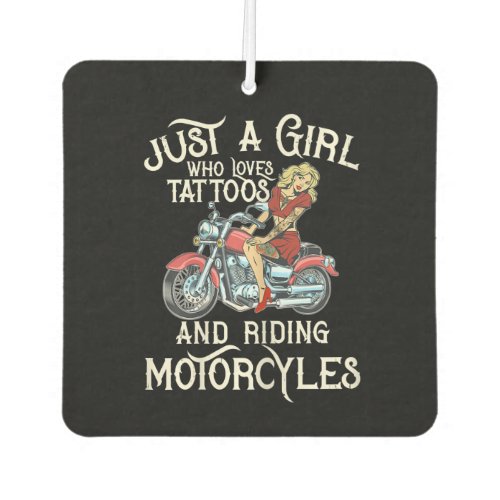 Just A Girl Who Loves Motorcycles Funny Art Giftp Air Freshener