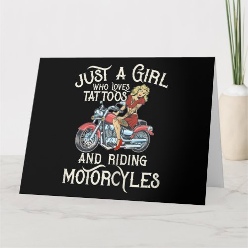 Just A Girl Who Loves Motorcycles Funny Art Giftp Card