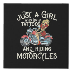 Just A Girl Who Loves Motorcycles Funny Art Gift.p Faux Canvas Print