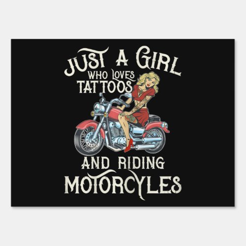 Just A Girl Who Loves Motorcycles Funny Art Giftp Sign