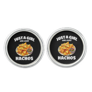 Just A Girl Who Loves Nachos Funny Food Lover Cufflinks