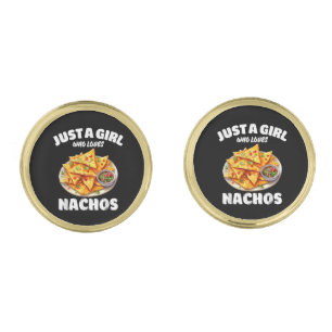 Just A Girl Who Loves Nachos Funny Food Lover Cufflinks