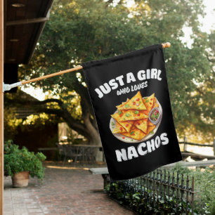 Just A Girl Who Loves Nachos Funny Food Lover House Flag