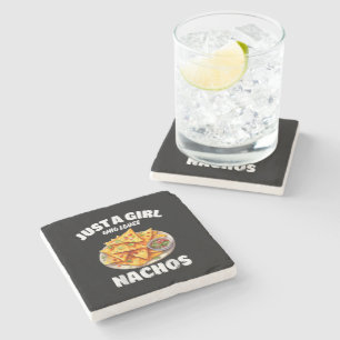 Just A Girl Who Loves Nachos Funny Food Lover Stone Coaster