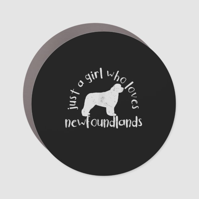 Just A Girl Who Loves Newfoundland Dog Car Magnet (Front)