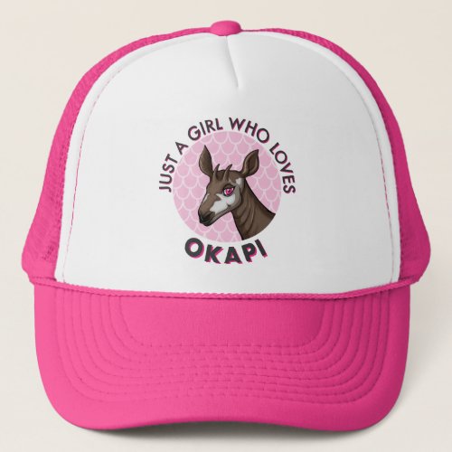 Just a Girl Who Loves Okapi Okapi Obsession Lover Trucker Hat