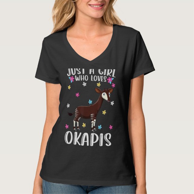 Just A Girl Who Loves Okapis Cute Okapi T-Shirt (Front)
