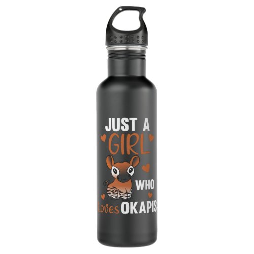 Just A Girl Who Loves Okapis Sweet Animals Okapis Stainless Steel Water Bottle