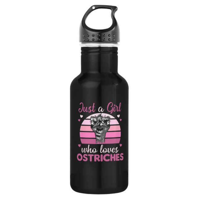 Just A Girl Who Loves Ostriches Cute Ostrich Stainless Steel Water Bottle (Front)