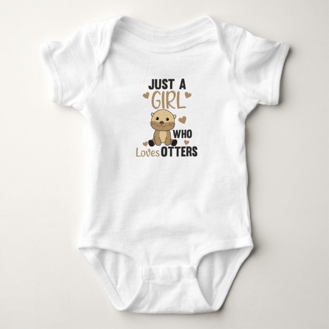Just a Girl Who Loves otters - Cute otter Baby Bodysuit (Front)