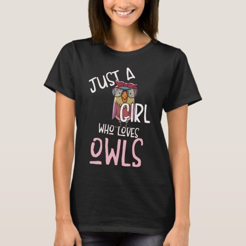 Just A Girl Who Loves Owls Retro Owl Cute Vintage  T_Shirt