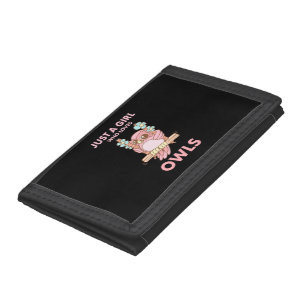 Just A Girl Who Loves Owls Trifold Wallet