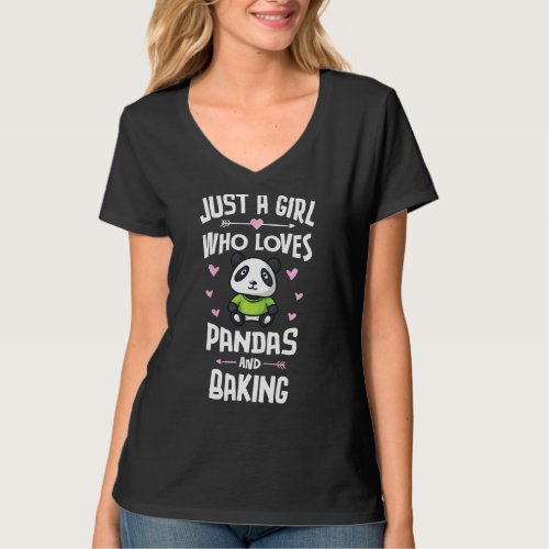 Just A Girl Who Loves Pandas And Baking  Women T_Shirt