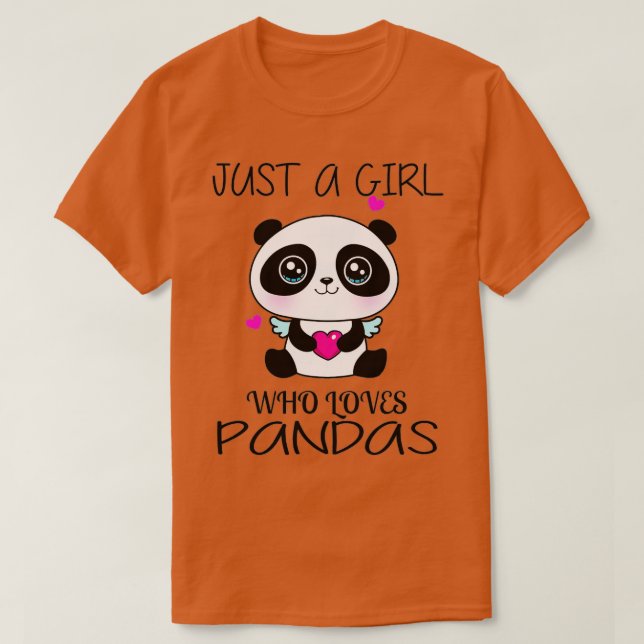 Just A Girl Who Loves Pandas Cute Panda (10)  T-Shirt (Design Front)