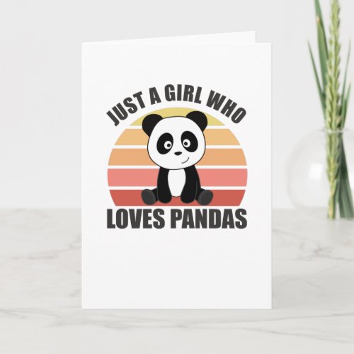 Just A Girl Who Loves Pandas Cute Panda Vintage Card