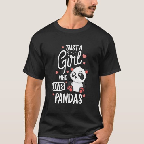 Just A Girl Who Loves Pandas Hoodie Bear Gift T_Shirt