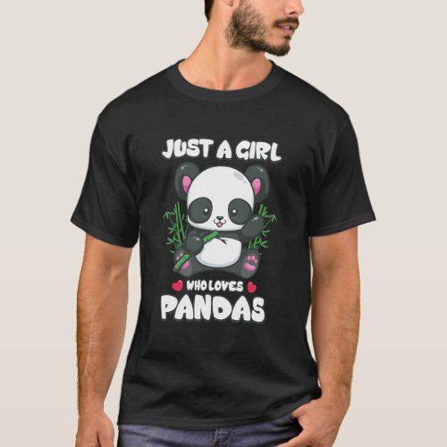 Just A Girl Who Loves Pandas Hoodie T_Shirt