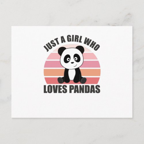 Just A Girl Who Loves Pandas Sweet Animals Postcard