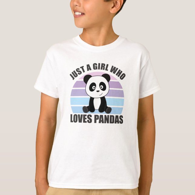 Just A Girl Who Loves Pandas Sweet Animals T-Shirt (Front)