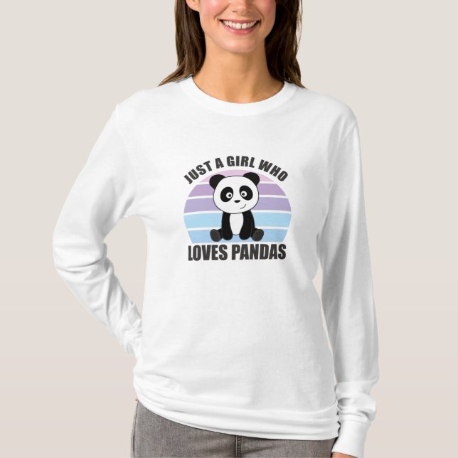 Just A Girl Who Loves Pandas Sweet Animals T-Shirt (Front)