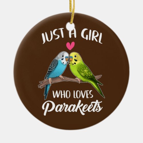 Just a Girl Who Loves Parakeets Funny Parakeet  Ceramic Ornament