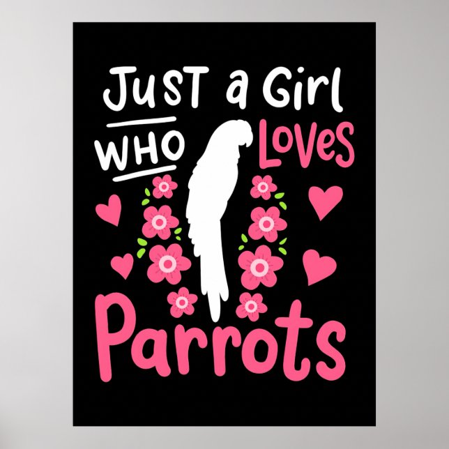 Just A Girl Who Loves Parrot Poster (Front)