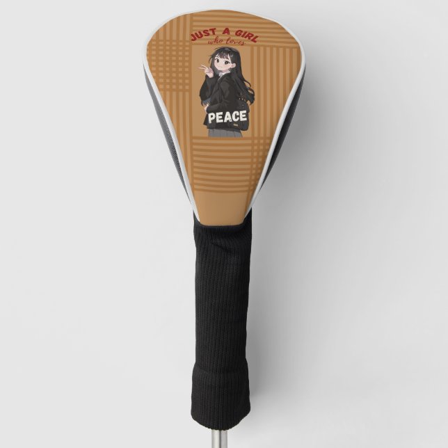 Just a Girl Who Loves Peace Golf Head Cover (Front)