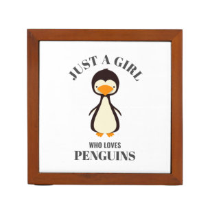 Just a girl who loves Penguins Desk Organizer