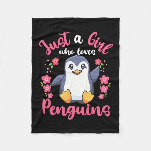 Just A Girl Who Loves Penguins Fleece Blanket