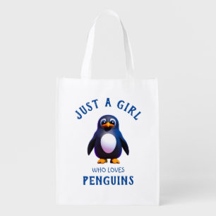 Just a girl who loves Penguins Grocery Bag