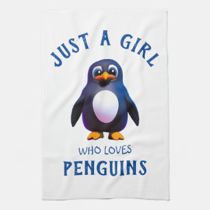 Just a girl who loves Penguins Kitchen Towel