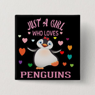 Just A Girl Who Loves Penguins T-Shirt Trucker Ha Button