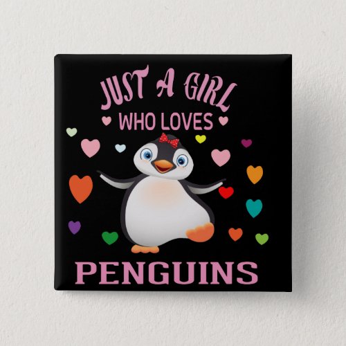 Just A Girl Who Loves Penguins  T_Shirt Trucker Ha Button