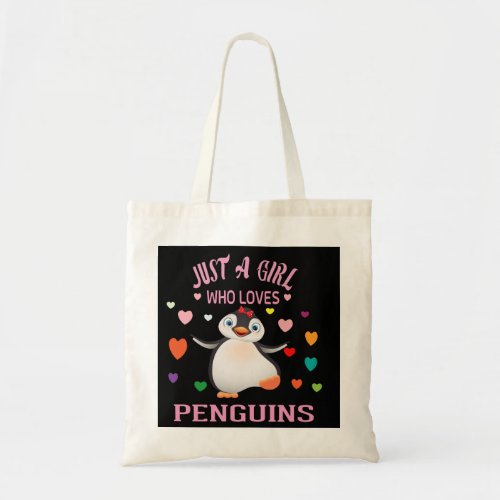 Just A Girl Who Loves Penguins  T_Shirt Trucker Ha Tote Bag