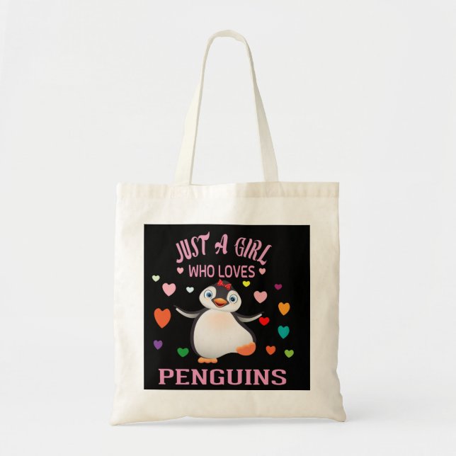 Just A Girl Who Loves Penguins  T-Shirt Trucker Ha Tote Bag (Front)
