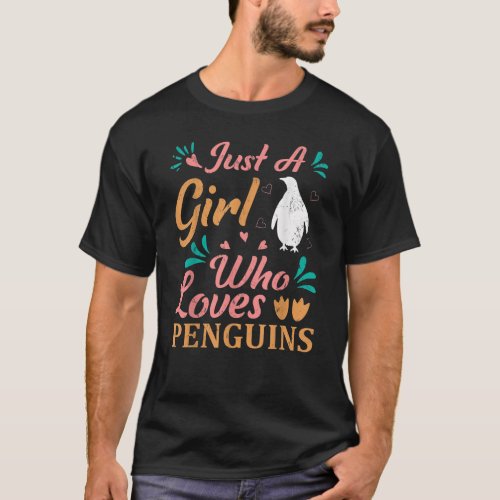 Just A Girl Who Loves Penguins Women Penguin Lover T_Shirt