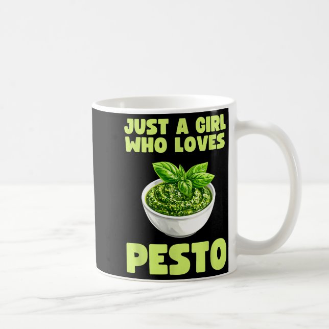 Just A Girl Who Loves Pesto Basil Pasta Italian Ad Coffee Mug (Right)