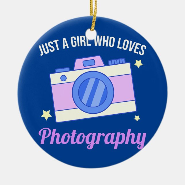 Just A Girl Who Loves Photography Camera  Ceramic Ornament (Front)