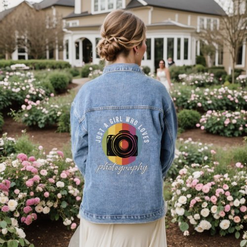 Just A Girl Who Loves Photography Photographer Denim Jacket