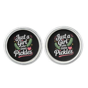 Just A Girl Who Loves Pickles Dill Cufflinks