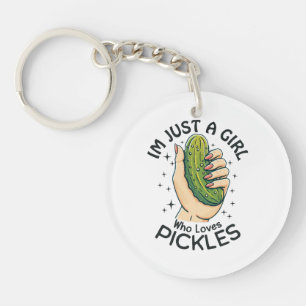 Just A Girl Who Loves Pickles - Funny Vegan Keychain